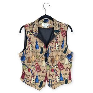Vintage TAPP New York Silk Asian Inspired Novelty Tasseled Vest Size Large Artsy